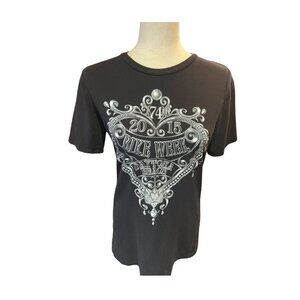 Hot Leathers Apparel 2015 Bike Week Daytona Beach T Shirt Women’s L Black White